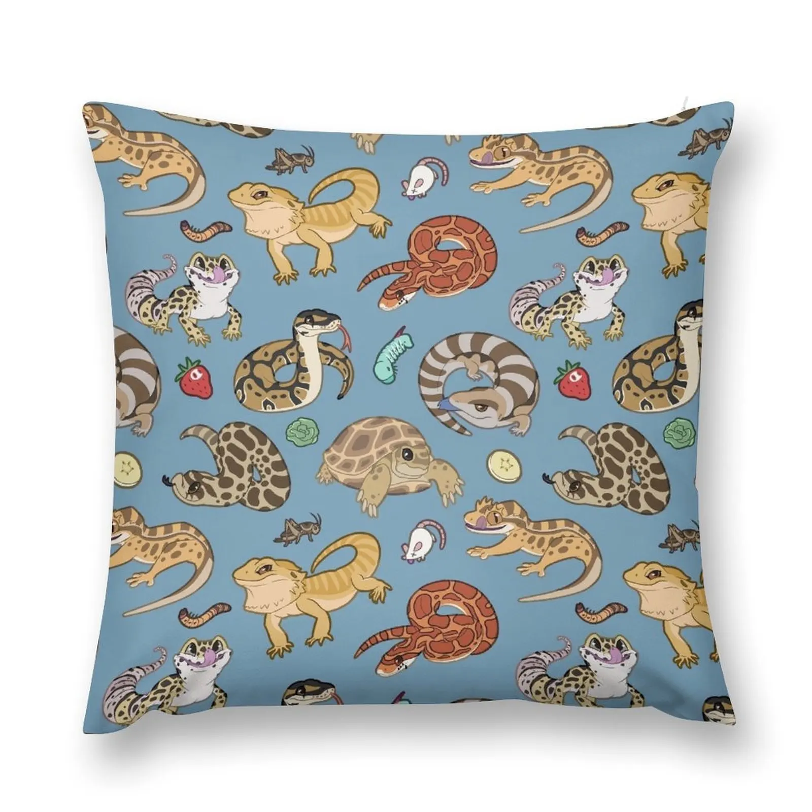 

Reptile Pets Pattern - Blue Throw Pillow Elastic Cover For Sofa Cushions Couch Pillows pillow