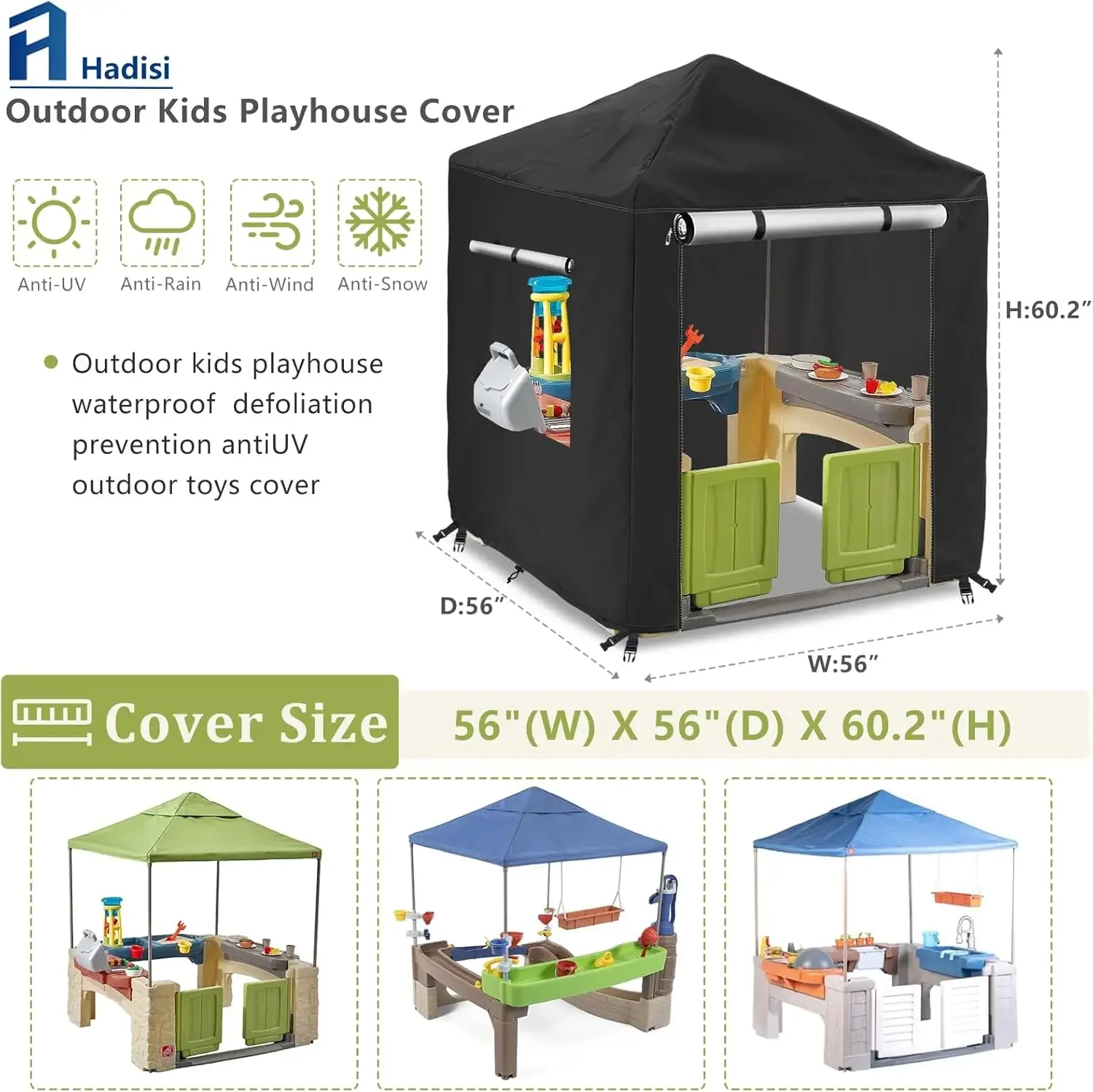 Kids Playhouse Cover,Waterproof Cover Suitable for Step2 Playhouse and Playhouse of The Same Size as Other Brands Kids'