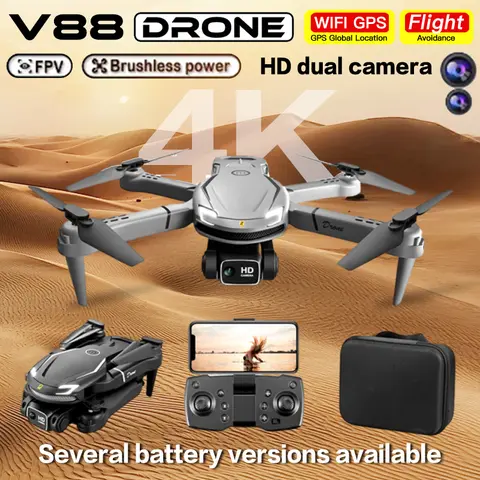 2025 새로운 V88 드론 8K GPS 전문 HD 항공 사진 Xiaomi 용 듀얼 카메라 접이식 원격 제어 항공기 Quadcopter