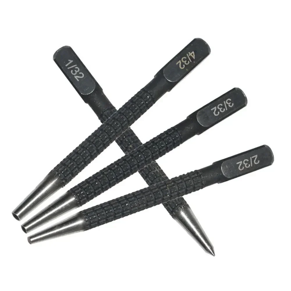 2pcs Center Punch Set 1/32 2/32 3/32 4/32 Inch Metal Center Punch For Wood Ceramic Tile Stainless Steel Metal Drilling Tool