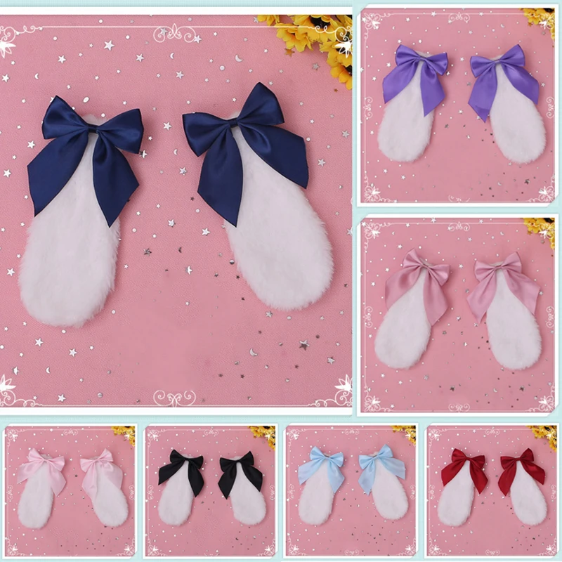 Ragazze peluche lunghe orecchie di coniglio fasce per capelli copricapo fascia abito accessori donna ragazza cosplay Lolita accessori per capelli cosplay