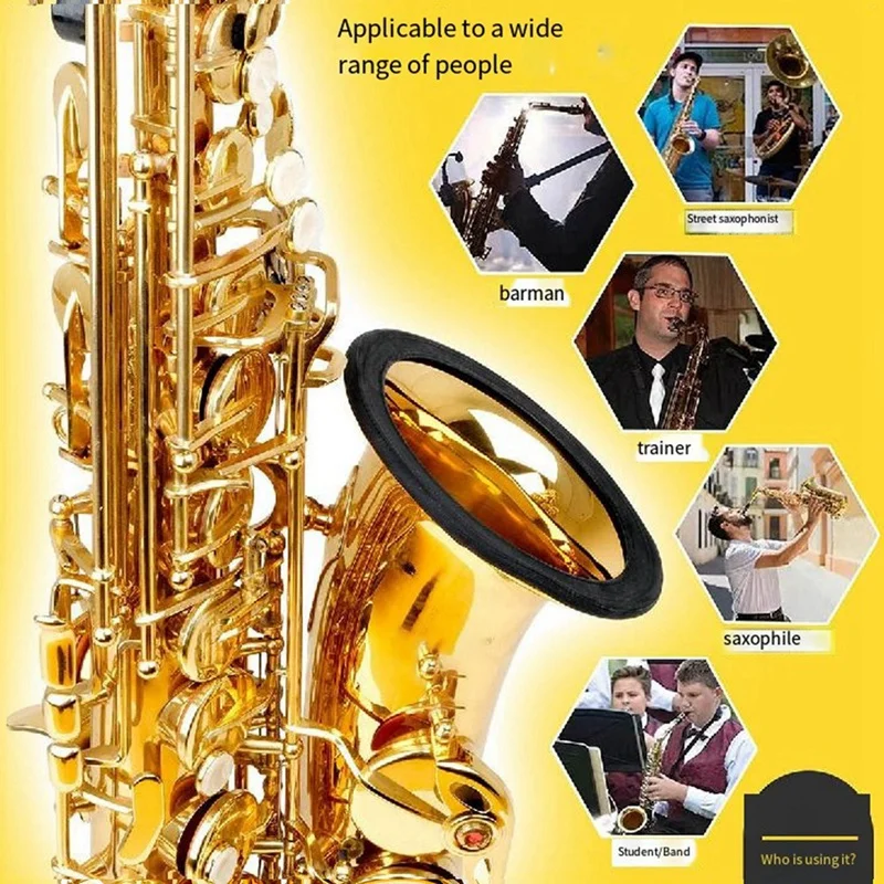 AA86 Alto Saxophone Silicone Silencers Ring, Bell Mouth Protective Cover, Noise Reduction Ring