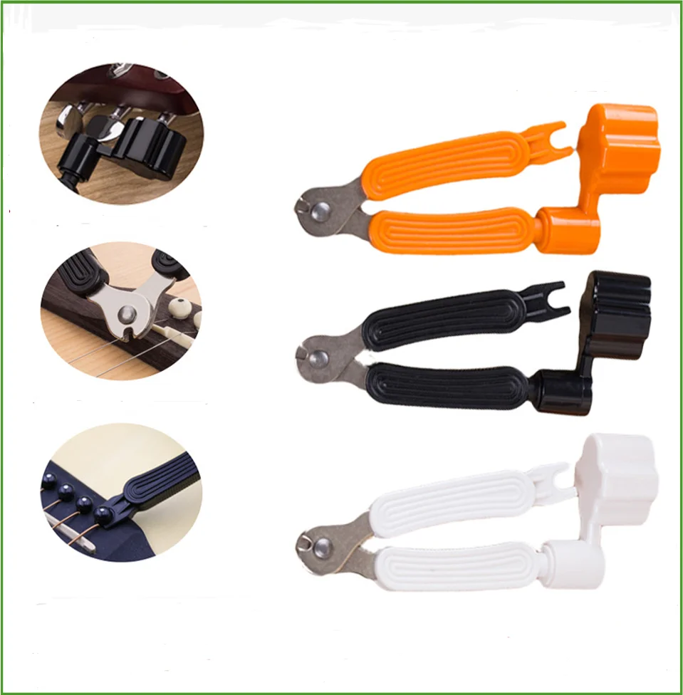 기타 스트링 와인더 3 IN 1 스트링 페그 와인더 + 스트링 커터 + 핀 풀러 악기 기타 유지 보수 도구 수리 도구