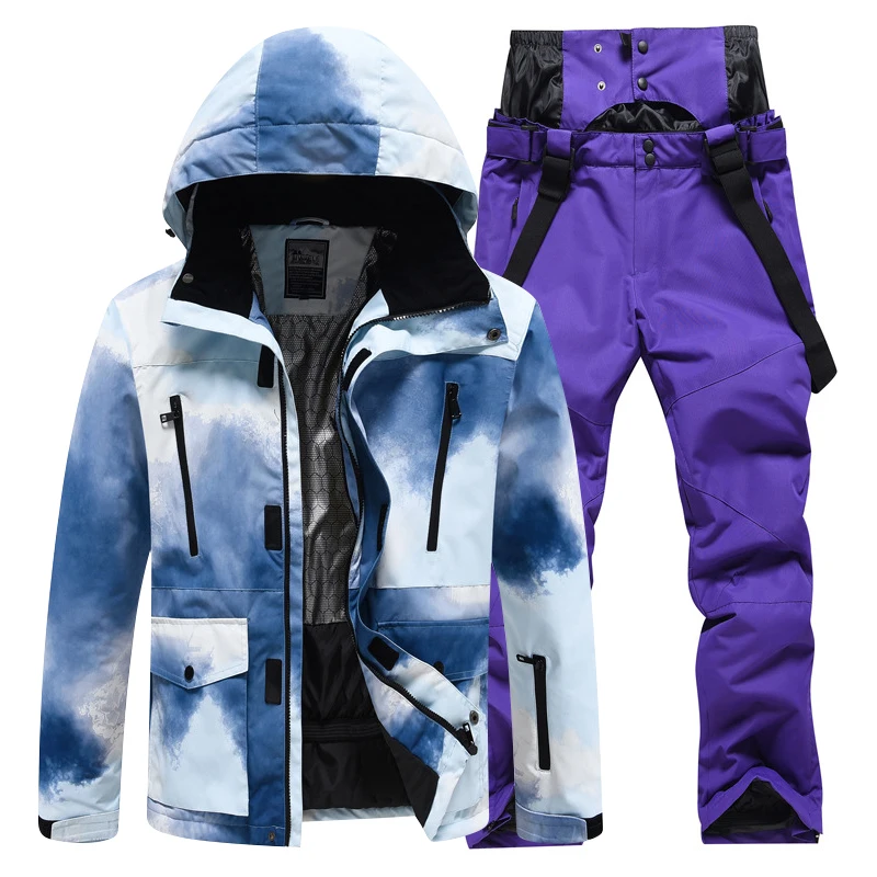 

-30 ℃ men and women Ski suit set Suitable for outdoor and indoor skiing activities Windproof, snowproof, warm and breathable