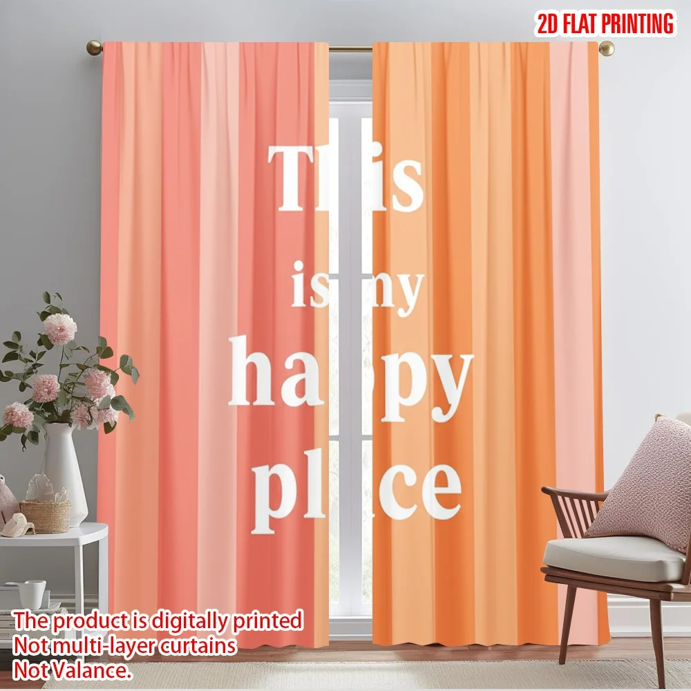 

2pcs 2D flat printing Drapes This is my happy place Fabric Without Electricity 0 for Wall art Party decoration