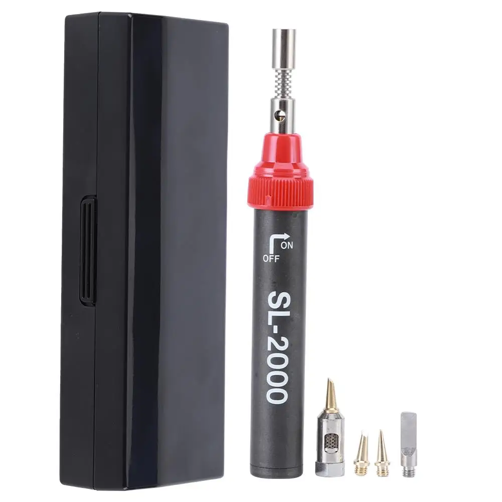 5-in-1 Aluminum Alloy Gas Soldering Tool Set with Butane Iron & Multiple Tips - SI-2000K 11ML