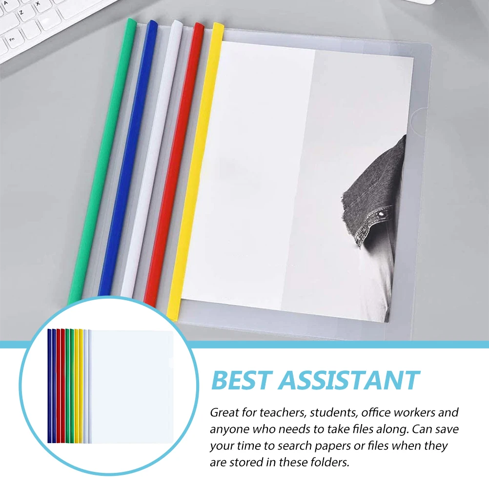 

10 Pcs File Folders for School with Snap Button Document Sealing Clip Organizer .
