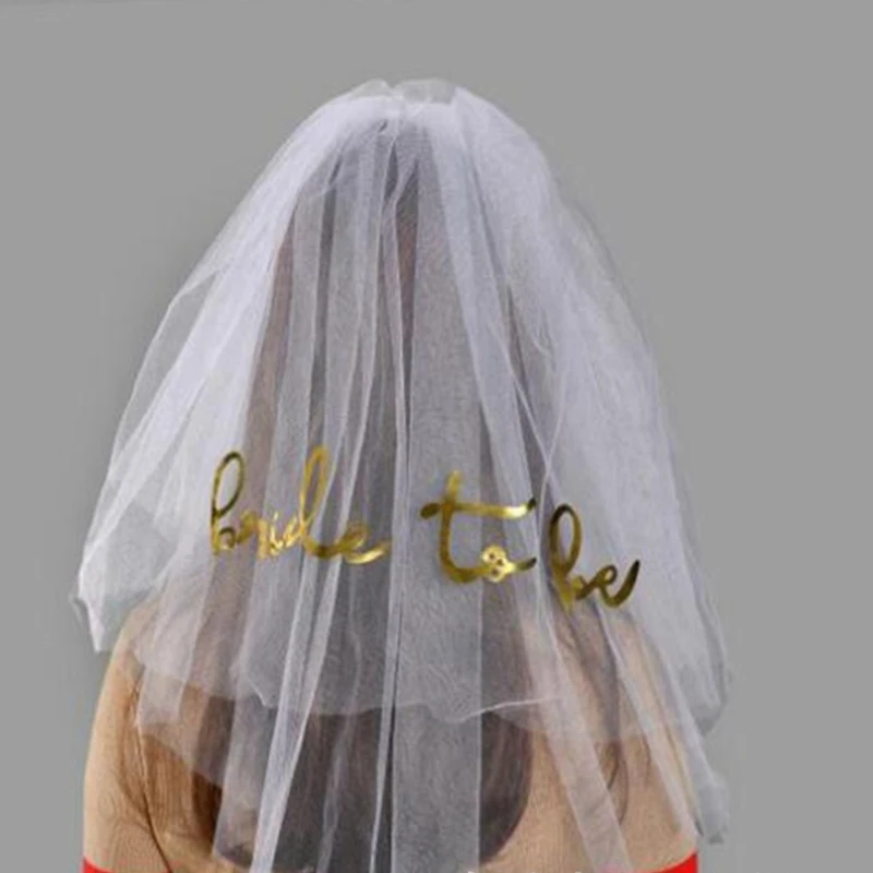 Bride Veil Wedding Veil Bride To- Be Veil Bridal Shower Veil Bachelorette Party Veil with Comb Short Wedding Veil