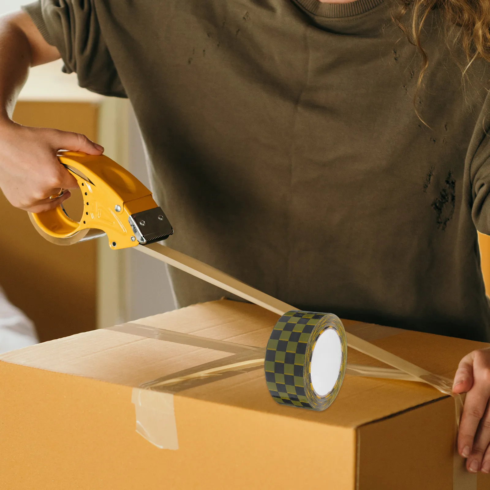 

2 рулона клейкой ленты с сетчатым узором для упаковки, рукоделия, транспортировки и упаковки товаров, клейкая уплотнительная лента