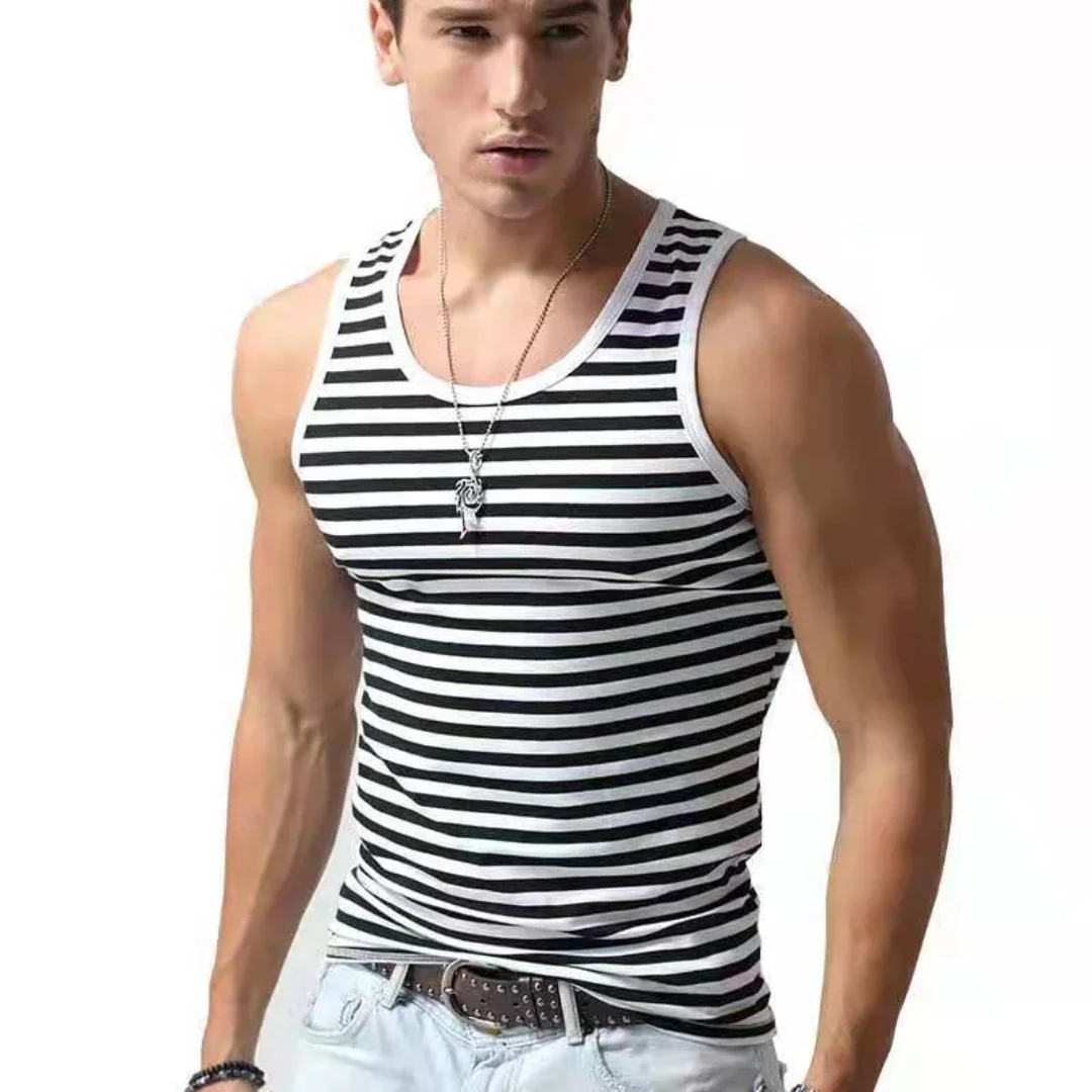 Russian Airborne Troops VDV Naval Sailor Striped Vest Lycra Cotton Comfortable Elastic Casual Mens Stripes Tank Top