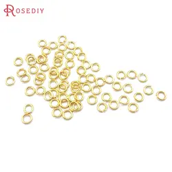 Anneaux de saut couleur or 24K, 3x0.5MM, 4x0.7MM, 5x0.8MM, 6x0.9MM, 8x1.2MM, 10x1.2MM, fournitures de fabrication de bijoux