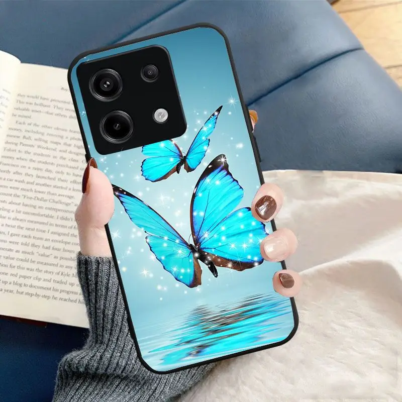 fundas butterfly flowers Phone Cover For Xiaomi Redmi Note 13pro note12pro 11pro note10pro 9pro 8pro 9s 8T K40 12C 10C 9C Cases