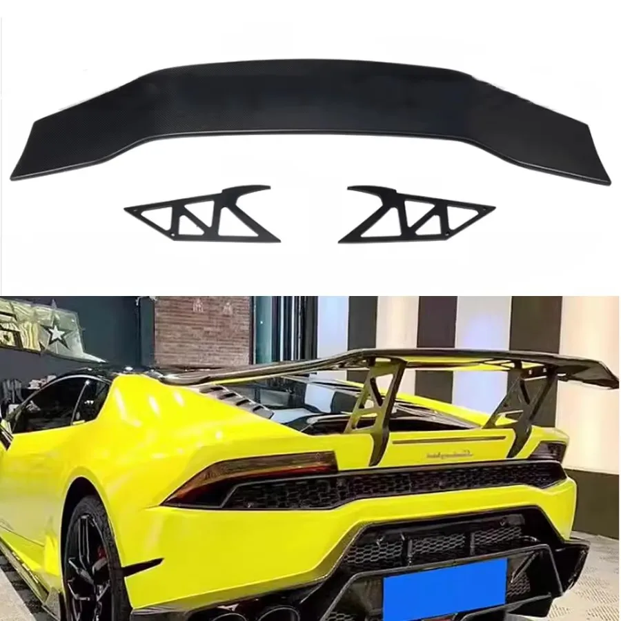 For Lamborghini Huracan LP610 LP580 610 DMC Style Carbon Fiber Tail fins Rear Spoiler Duckbill Car Wing the rear wing  Spoiler