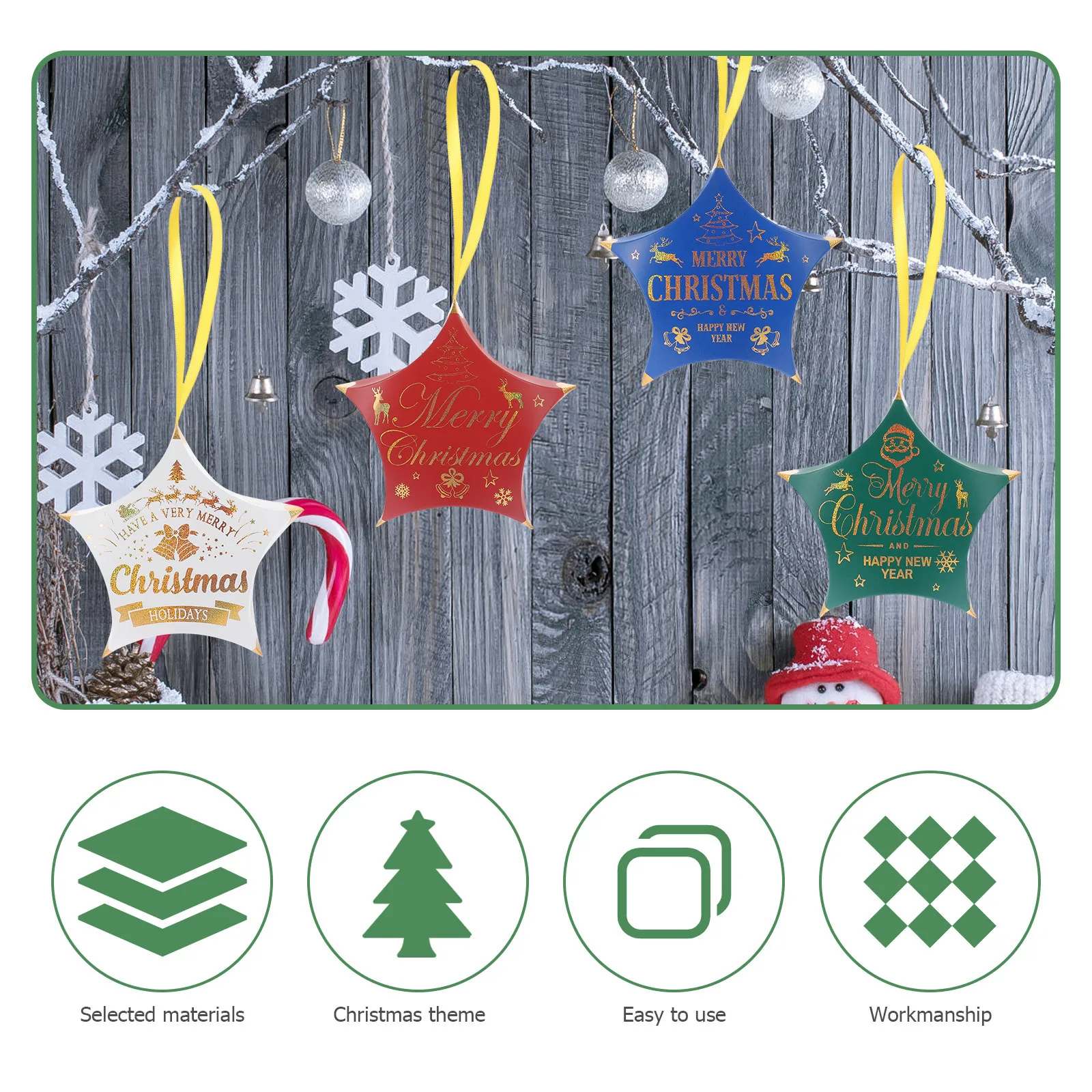 

12Pcs Christmas Tree Hanging Candy Boxes Colorful Paper Boxes for Candy Gifts Xmas Holiday Party Decoration Gift Box