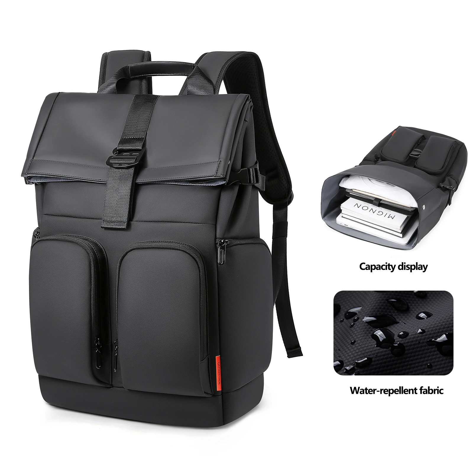 

2026 21L Expandable Roll Top Backpack Waterproof Lightweight Laptop Backpack for Men Business Travel