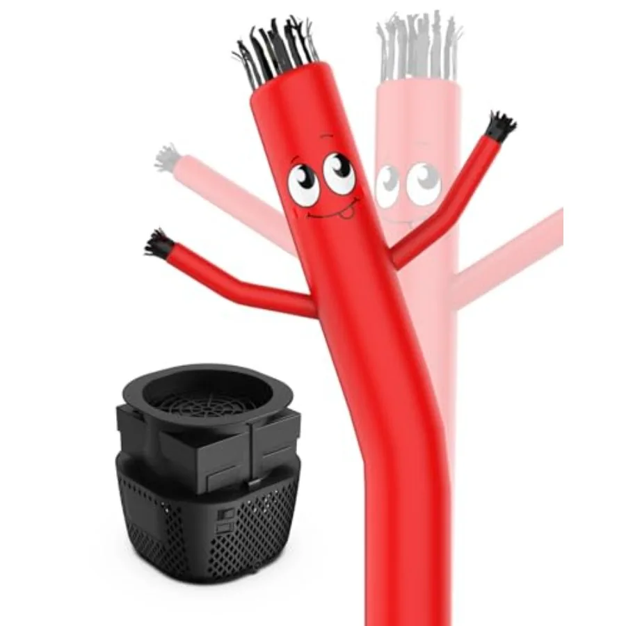 

6 FT Tall Inflatable Tube Man for Outdoor Decoration, PVC Material, RED, Includes Mini Blower Fan for Mall Opening, Business Ad
