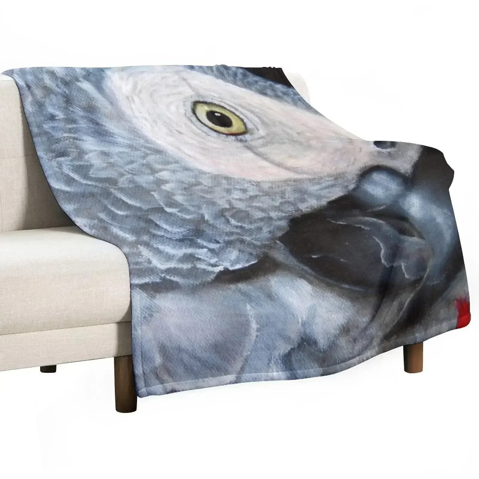 

African Grey Parrot Art Throw Blanket Luxury St Luxury Blankets