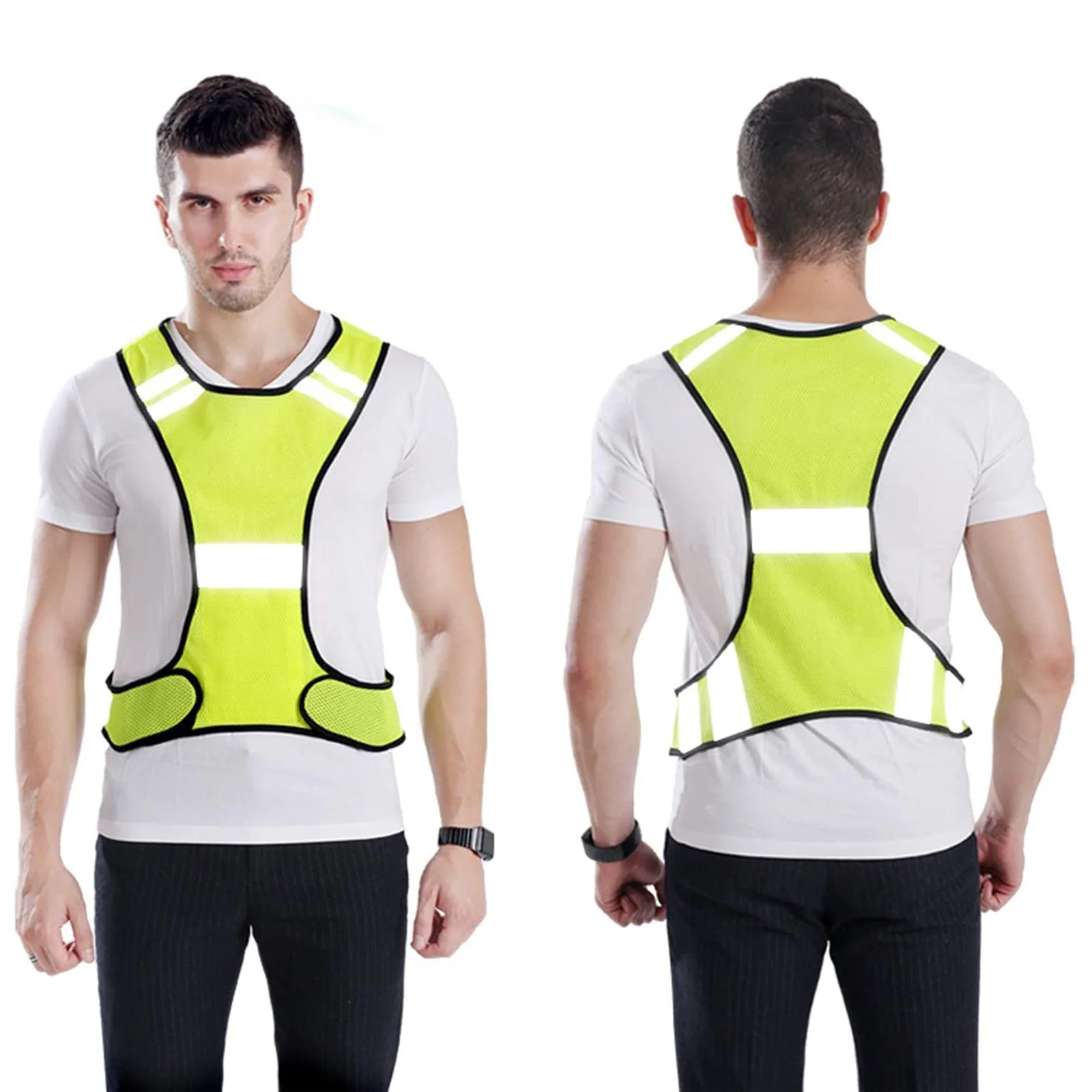 Reflective Safety Vest For Running Jogging Walking Bike (Luciffer Yellow) Reflective Jacket High Visibility Vest