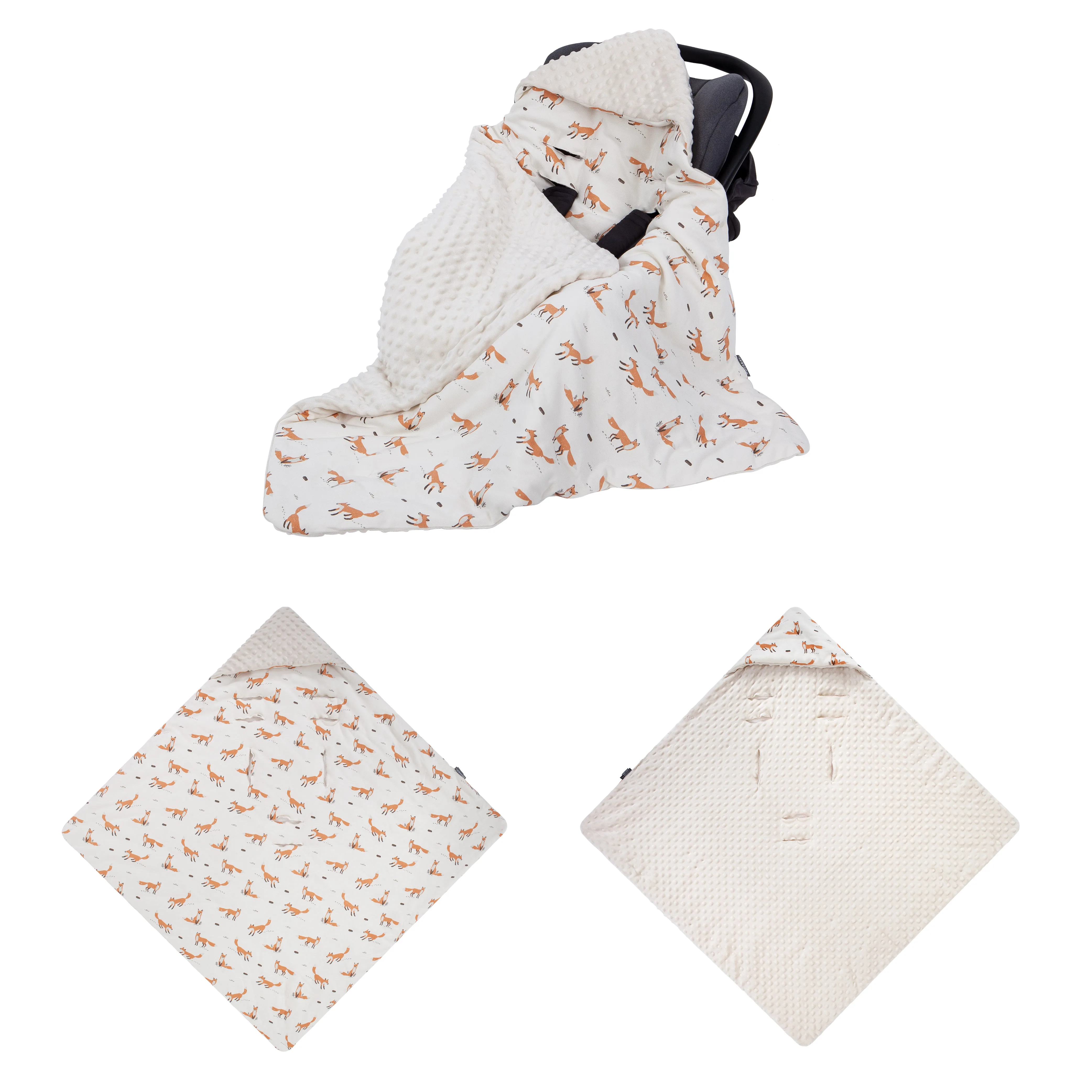 Newborn Baby Blanket In Baby Car Seat Basket 0-3 Months Swaddle Wrap With Windproof Hooded For Outside Travel Boys Girls