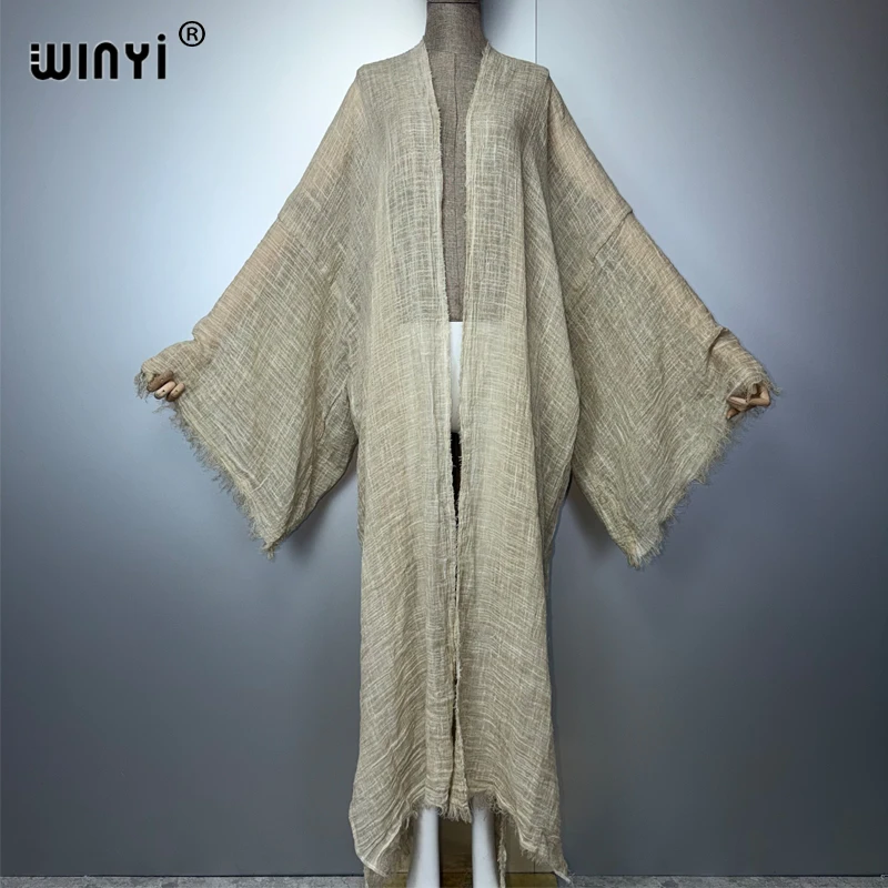 

WINYI Women's Soft Cardigan Boho Maxi Dress Comfortable Loose beachwear Cover Up Kimono abaya dubai luxury Party Africa Style