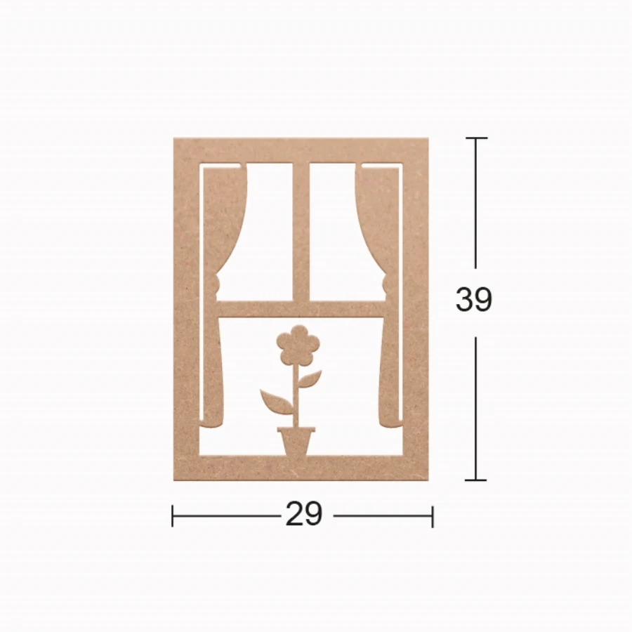 DS47 Decorative Wall Decoration Flowers and Window