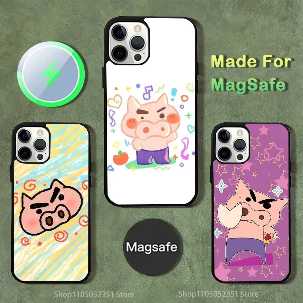 

Ctue B-Buriburizaemon Pig Phone Case For iPhone 16,15,14,13,12,11,Pro,Max,Plus,Mini,SE4,E Magnetic Magsafe Wireless Charging