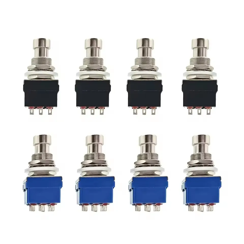 

10PCS Guitar Effect Pedal 3PDT Footswitch 9 Pin Latching Stomp Push Button Foot Switch True Bypass Solder Lugs