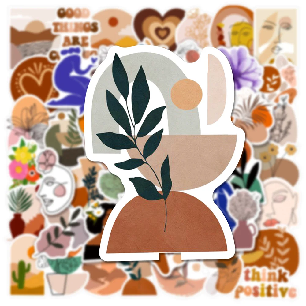 

10/30/50pcs Retro Bohemian Art Cartoon Graffiti Stickers Aesthetic DIY Skateboard Phone Laptop Guitar Cute Decoration Decals Toy