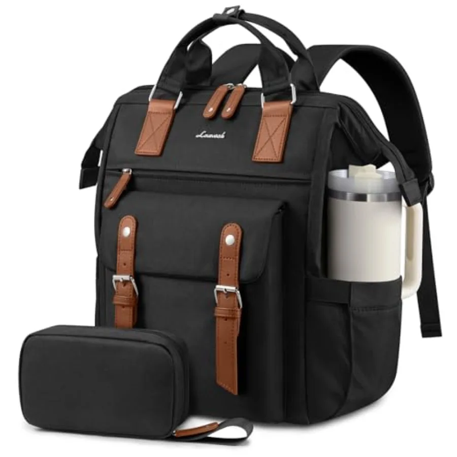 

Laptop Backpack for Women with Giant Tumbler Holder Pocket, Waterproof Travel Backpack Purse Computer Laptop Bag