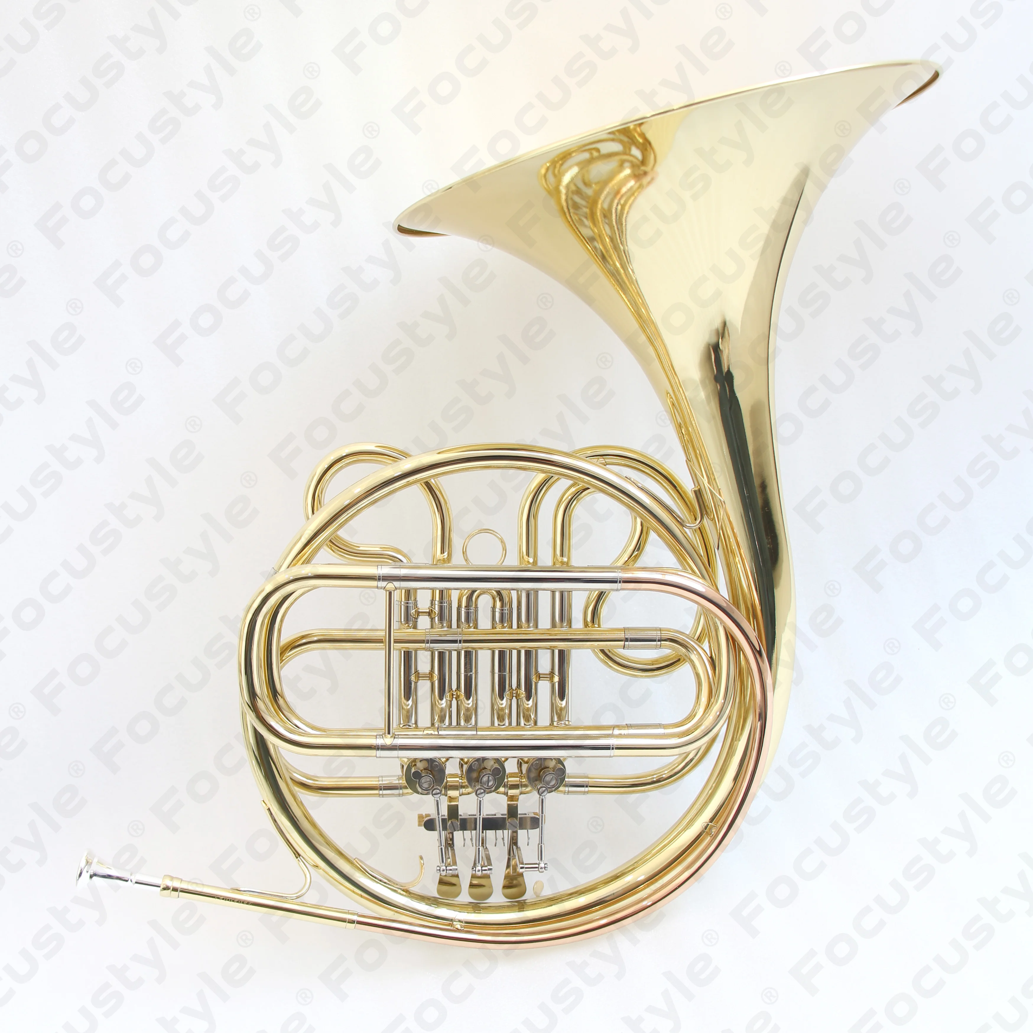 Single French Horn with 3-Keys Brass Body Cupronickel Tuning Slides Clear Lacquer BB or F Tone OEM Product