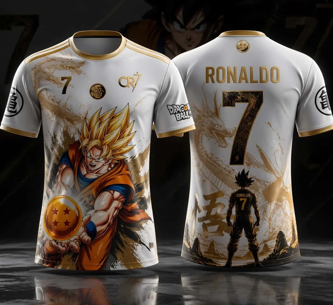 Bestseller 2026/27 Japanisches Anime Dragon Ball Eltern-Kind Fußballtrikot Wukong Anime Kinder Sport 3D Nr. 7 T-Shirt – Detail 6