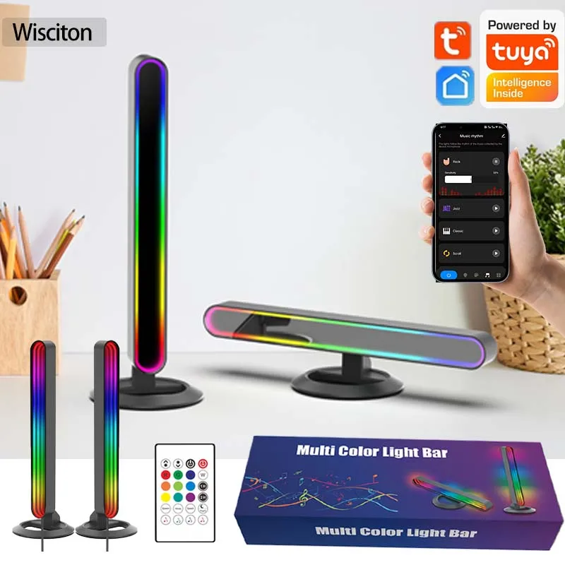 

Умная светодиодная панель RGB, световая панель для монитора, ПК, праздник, киберспорта, настольная декоративная лампа, зеркальный светильник, музыкальное динамическое настольное освещение