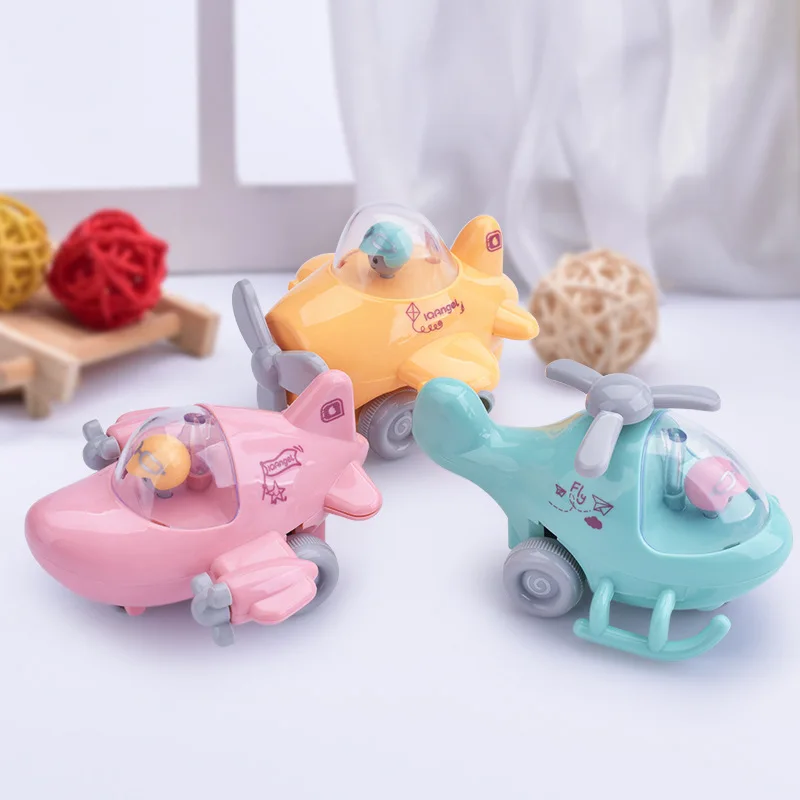 Childrens Color Shape Cognitive Toys Aircraft Cartoon Mini Simulation Inertia Rebound Aircraft Parent-child Game 2-in-1 Toy Gift