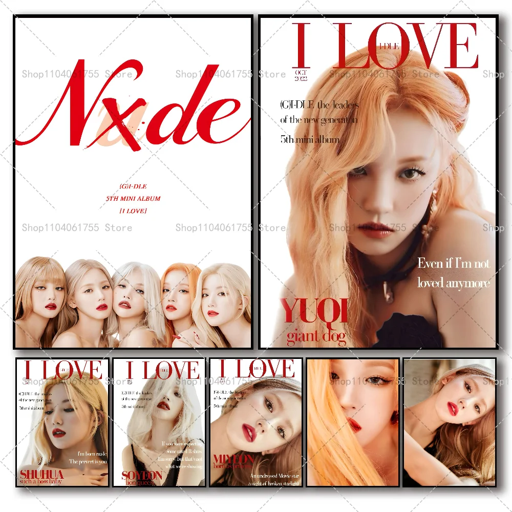 1PC Gidle Nxde Poster Self-adhesive Art Waterproof Paper Sticker Coffee House Bar Room Wall Decor