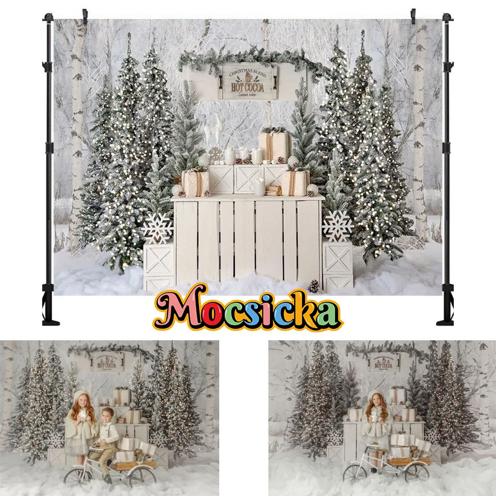 Merry Christmas Photography Background Fireplace Garland Xmas Tree Party Decoration Kids Adult Portrait Photo Backdop for Studio