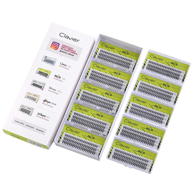 Clavier DU2O 10 Boxes Per Set Eyelashes 20D Cluster Lashes Natural Extensions False Eyelashes Double The Volume