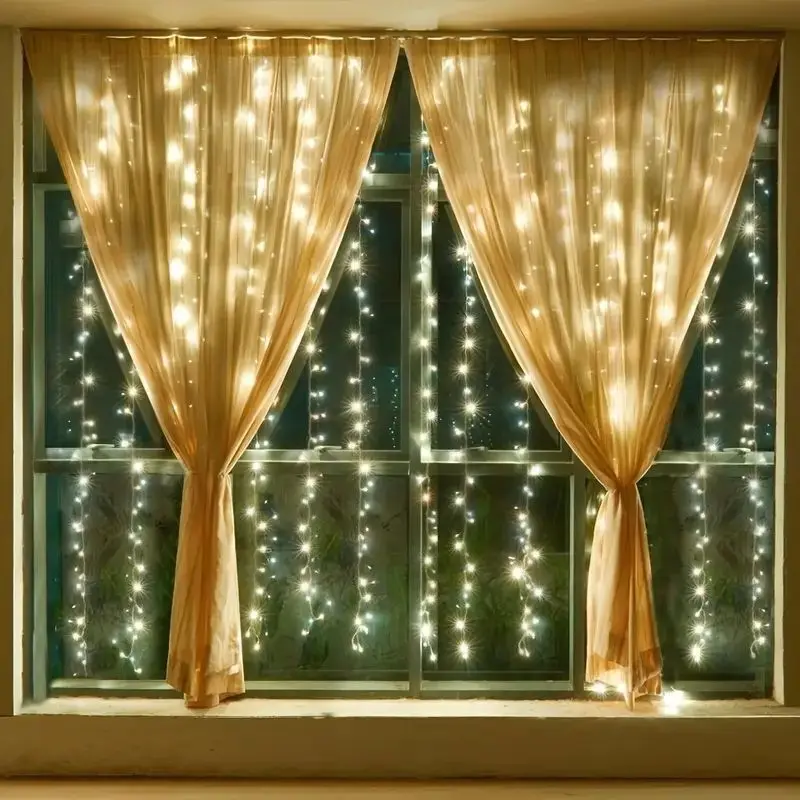 

3m/6m Curtain Garland on The Window USB String Lights Fairy Festoon Remote Control Christmas Wedding Decorations for Home Room