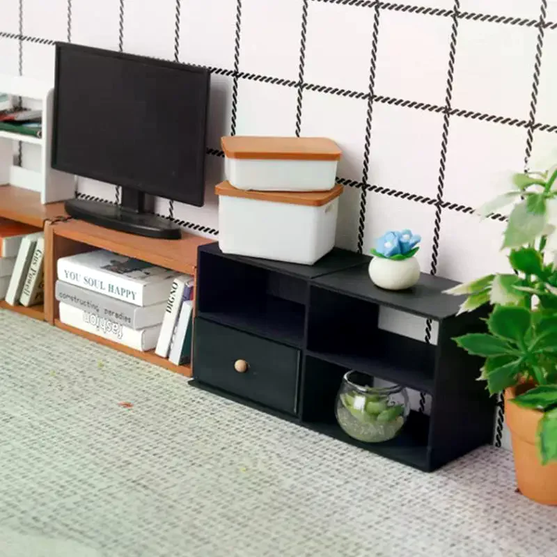 

1Pcs 1/12 Dollhouse Storage Cabinet TV Combination Cabinet For Micro Landscape Decoration Miniature Food Toy Model DIY Accessory