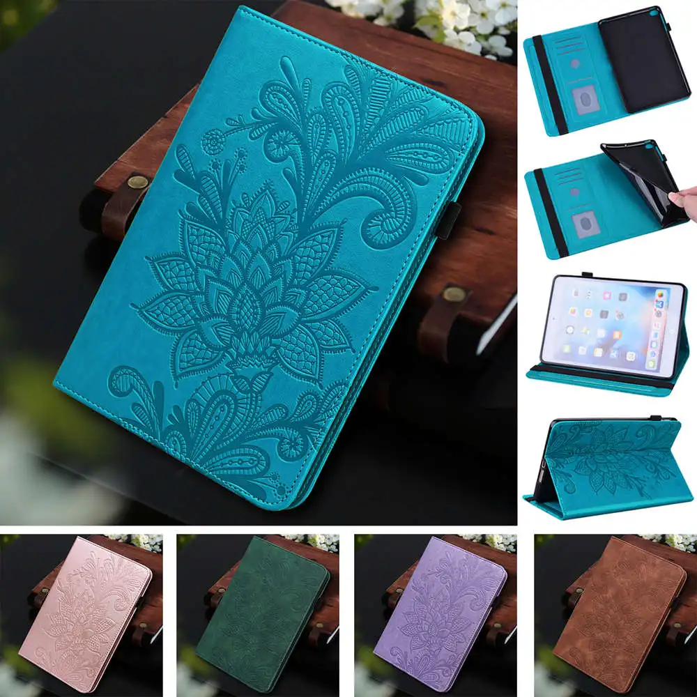 

For Lenovo Tab M10 Plus 3rd Gen TB-128F 10.6 Y700 K10 P11 Plus M10 Plus M8 Smart 3D Leather Embossed Cover Tablet Case Funda