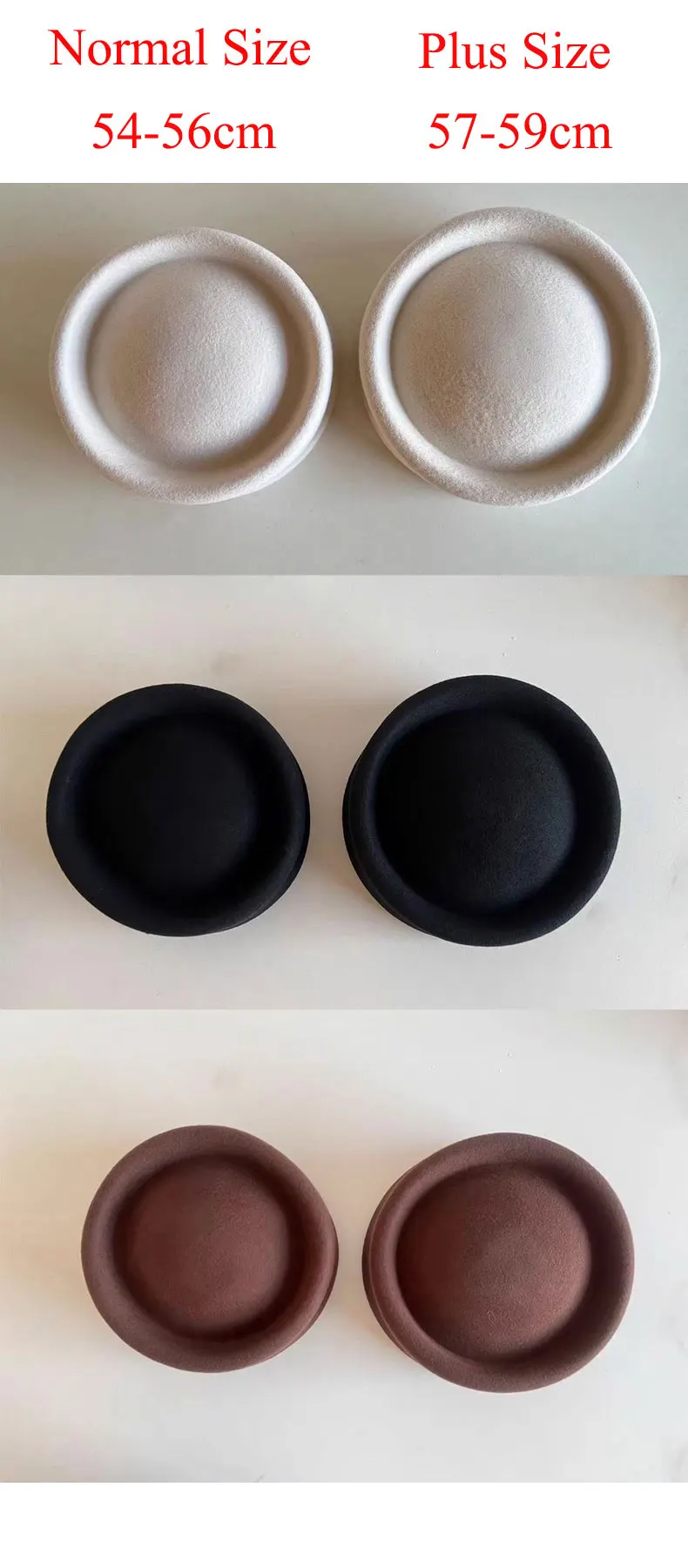 Hohe Qualität Große Größe Pillbox Box Kappe Frauen 100% Wolle Britischen Retro Dome Top Hut Mode Fedora Hut Fascinator Russland Baskenmütze Hut – Detail 1