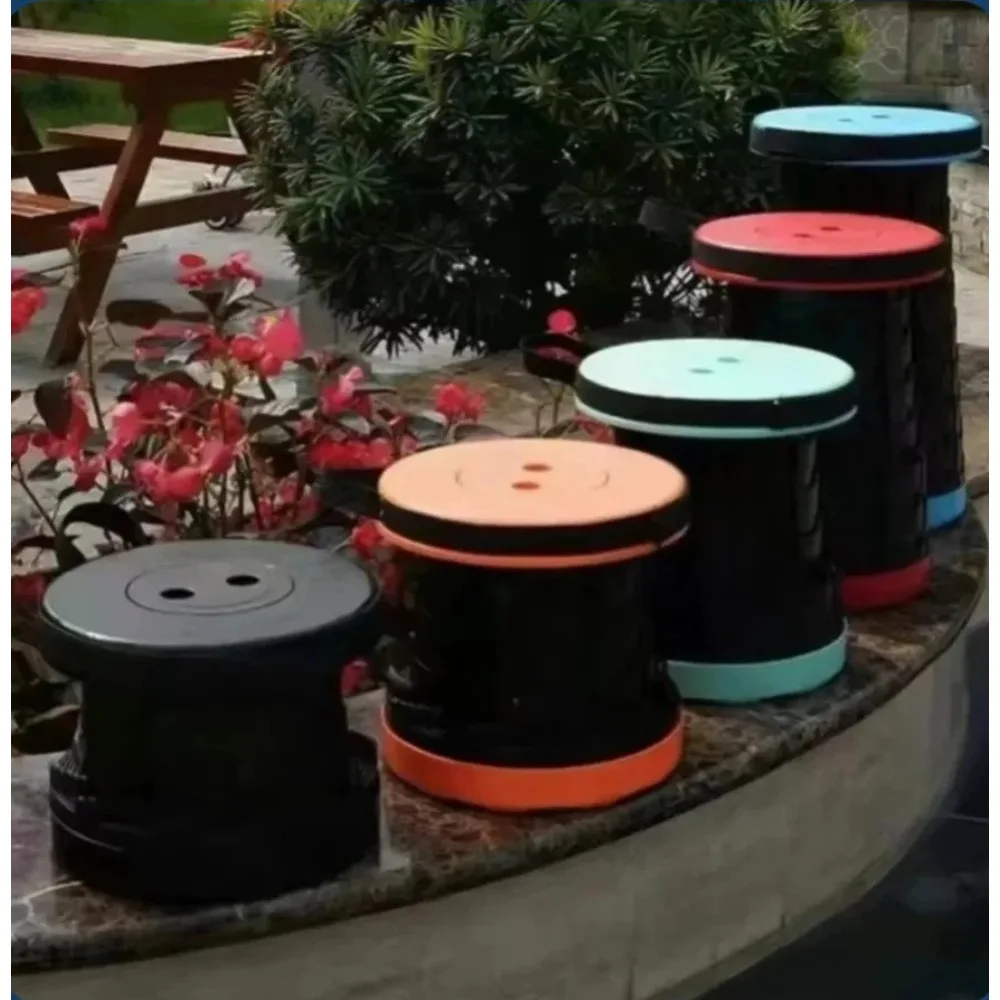 قابل للتعديل في الهواء الطلق السفر التخييم كرسي بلا ظهر قابل للطي البلاستيك الصيد البراز المحمولة تخزين للطي تلسكوبي البراز تخزين البراز #5