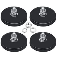D22/43/66/88mm Neodymium MagnetRubber Coated Magnet Magnetic Base Flat Thread Mounting Bracket Holder For Boat LED Light Car Bar