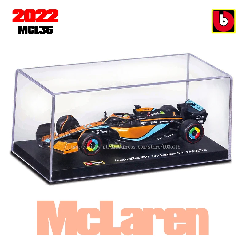 Bburago 1:43 2022 #4 Lando Norris McLaren F1 Team MCL36 #3 Daniel Ricciardo Alloy Toy Car Model Super Formula Die Cast Model