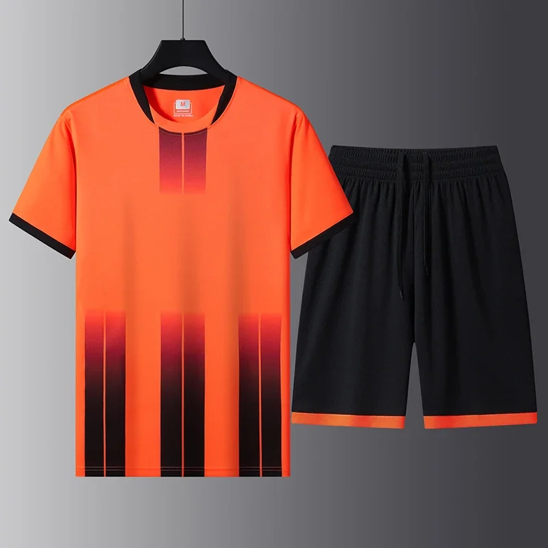Summer High-quality T-shirt Comfortable Breathable Pure Cotton Loose Outdoor Sports Short-sleeved Top and Short Table Tennis Set - view 5