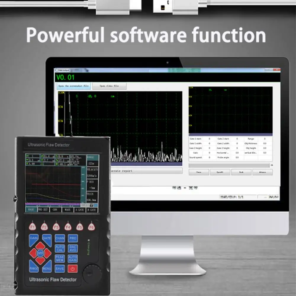 Portable Digital Ultrasonic Flaw Detector NDT Equipment  Testing Machine Metal   0~10000mm