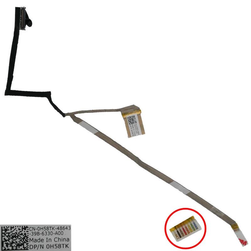 New LCD LED Video Flex Cable For Dell Inspiron 14R 5420 7420 2518 9518 1528 1628,ORG 0H58TK DD0R08LC060 DD0R08LC100