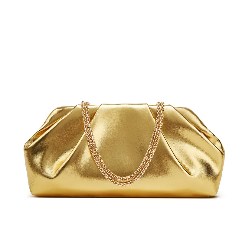 

2025 New Folded Cloud Pattern Women's Crossbody Bag Fashionable Single Shoulder Bags Foreign Trade Ins Style Chain Handbag