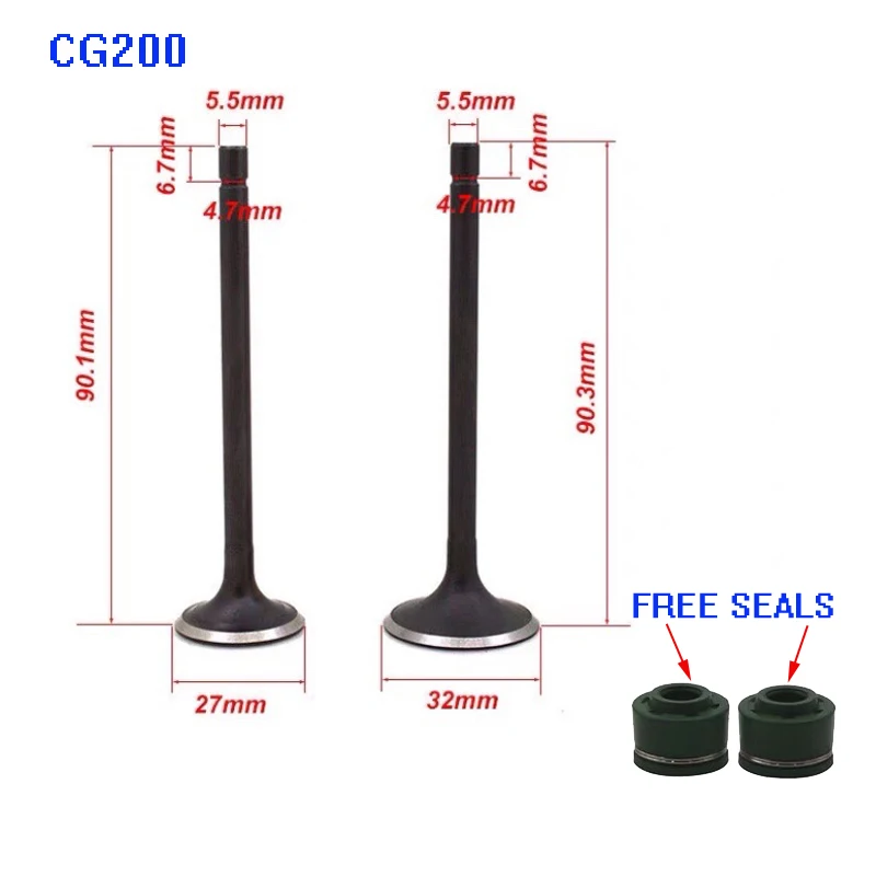 Motorcycle Engine Valves Taps Set for Honda Wuyang Haojue Lifan Loncin Daynn CG125cc-CG250cc GN125H HJ125 Intake & Exhaust Valve