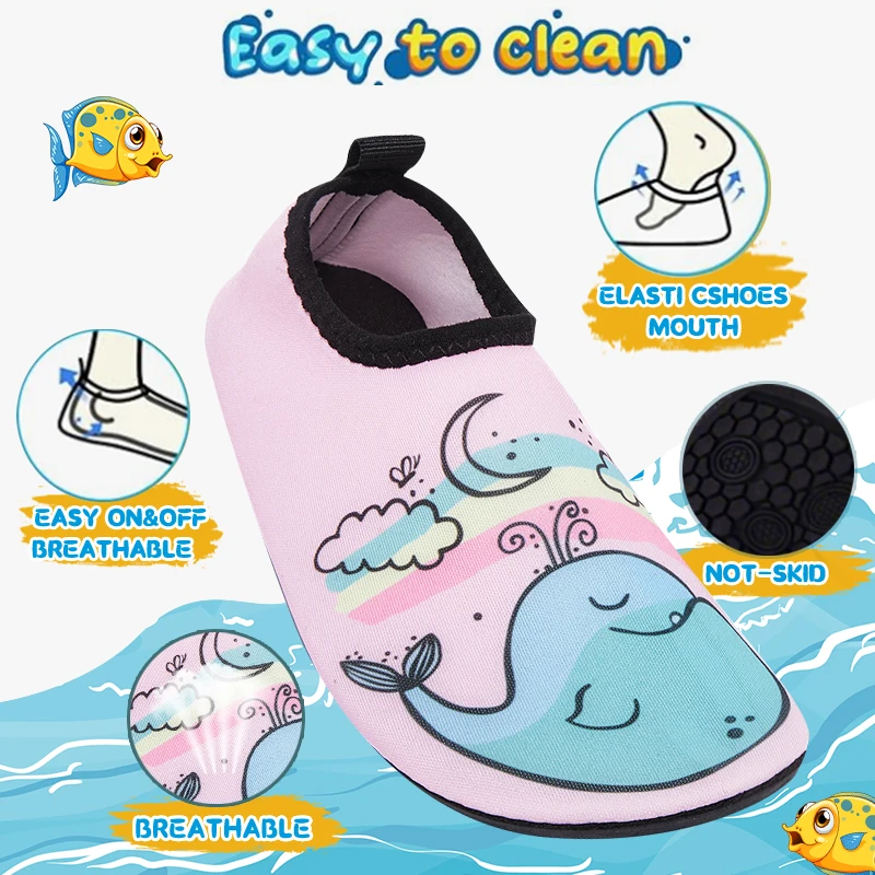 Children Water Beach Shoes Swimming Barefoot Girls Quick-Drying Aqua Shoes Boy Color Light Soft Slipper Snorkeling Swim Socks - view 4