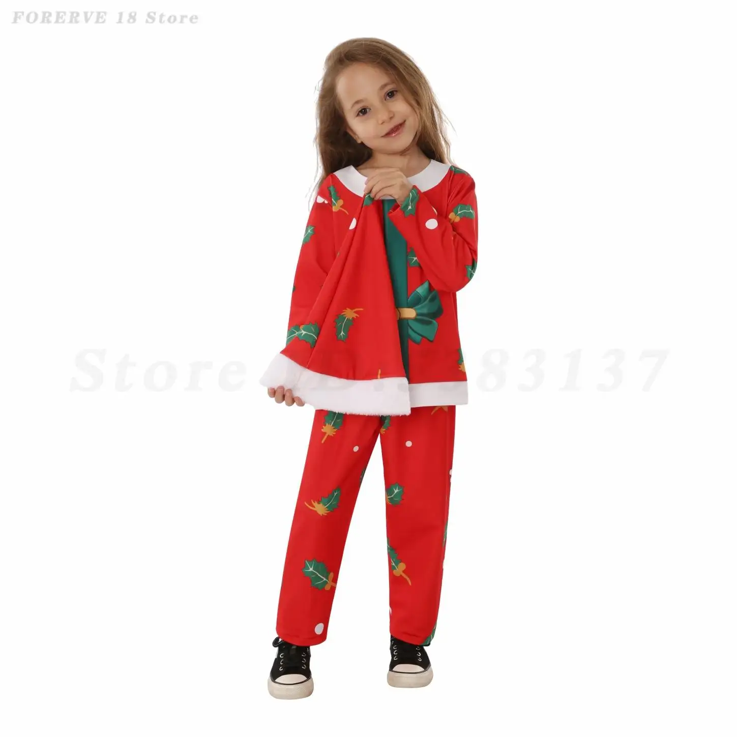 Abito da Babbo Natale per bambini, regalo di Natale, pigiama, per ragazzi e ragazze, Halloween, Natale, Capodanno, vestiti da festa, costume da spettacolo per bambini